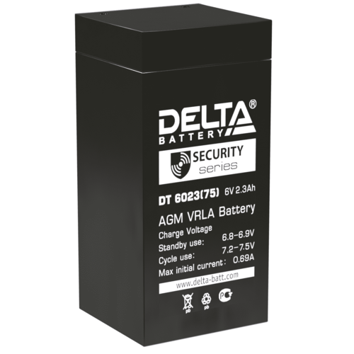 Аккумулятор Delta DT 6023 (75мм)