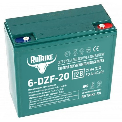 Аккумулятор RuTrike 6-DZF-20