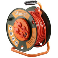 Удлинитель силовой IP44 GLANZEN ПВС 3х1,5 50м на катушке 4 розетки