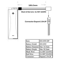 Элемент питания ROBITON ER14505-DP AA с коннектором PH1 12139