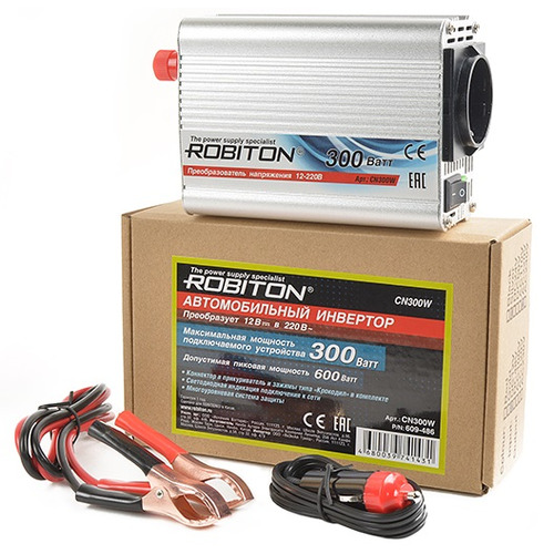 Инвертор 12V-220V ROBITON CN300W 300W 15836