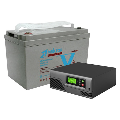Комплект ИБП Ecovolt SMART 612 + Аккумулятор Vektor GPL 12-100 для котла