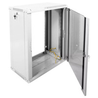 Шкаф телекоммуникационный настенный ЦМО разборный ЭКОНОМ 15U (600 × 350) дверь стекло, цвет черный ШРН-Э-15.350-9005