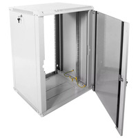 Шкаф телекоммуникационный настенный ЦМО разборный ЭКОНОМ 18U (600 × 520) дверь стекло, цвет черный ШРН-Э-18.500-9005