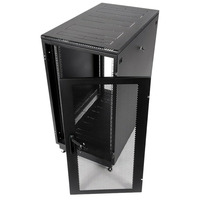 Шкаф телекоммуникационный напольный ЦМО 27U (600 × 1000) дверь перфорированная 2 шт., цвет чёрный ШТК-М-27.6.10-44АА-9005